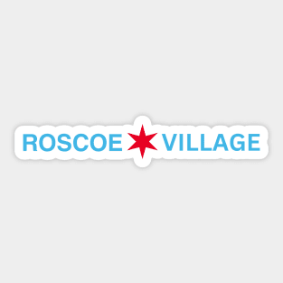 Roscoe Village Chicago Neighborhood Shirt Sticker